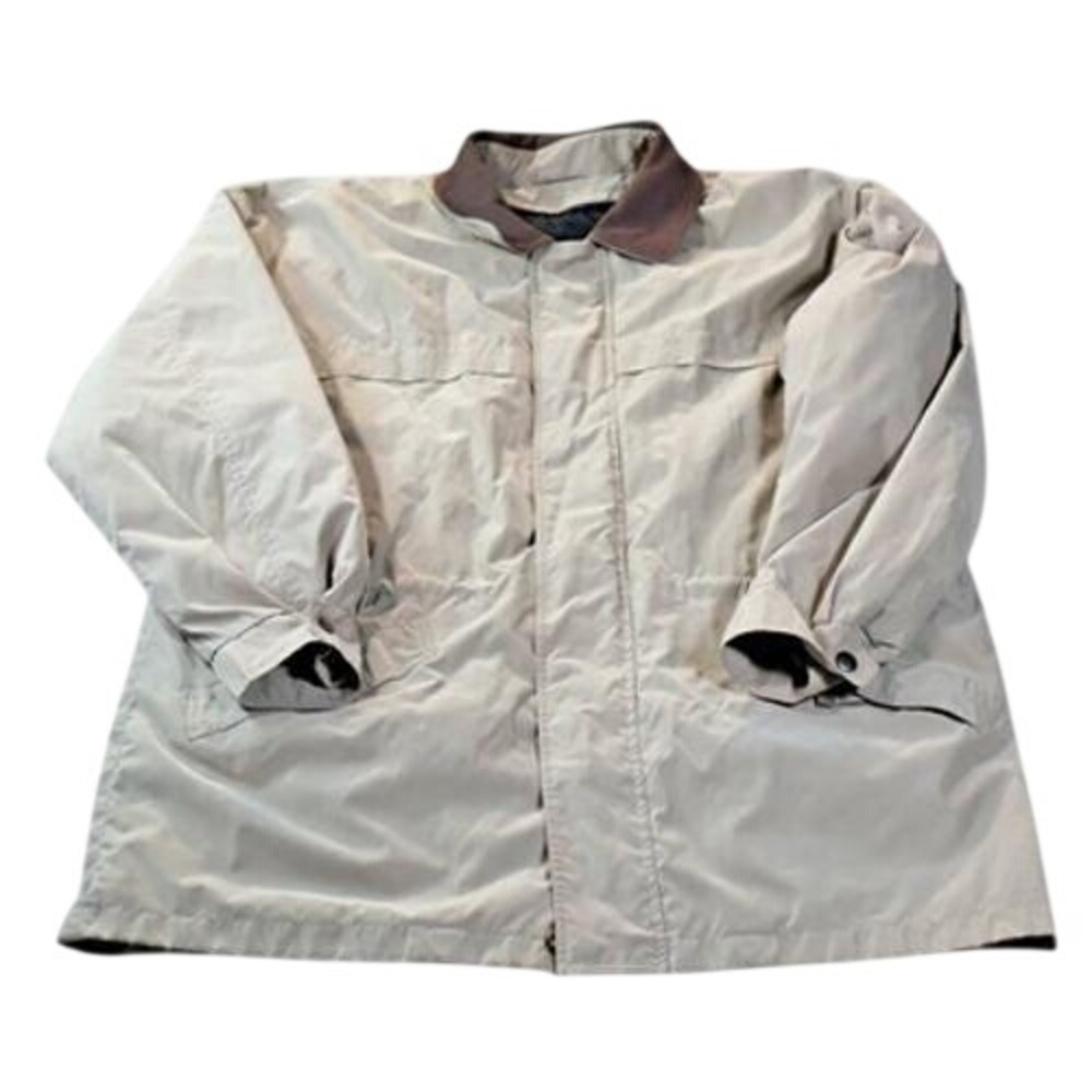 Baracuta Jacket Mens XL Khaki Brown Collar Insulated Zip Front Wool‎ Lined